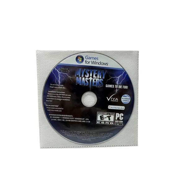 Mystery Masters Volume 2 Video Game PC Windows DVD-ROM TESTED - Picture 1 of 2